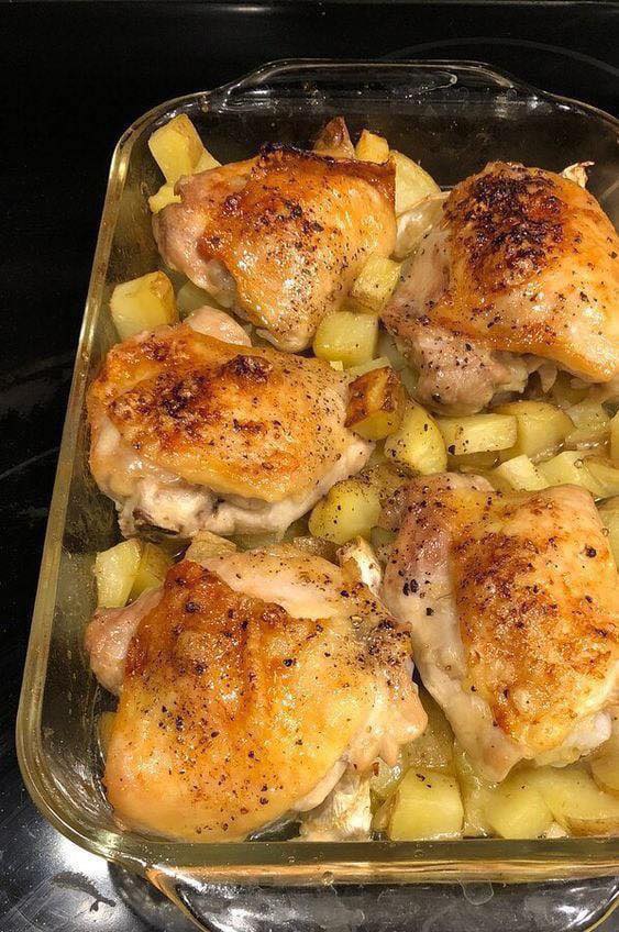 Garlic Roasted Chicken And Potatoes All Recipes Fun 