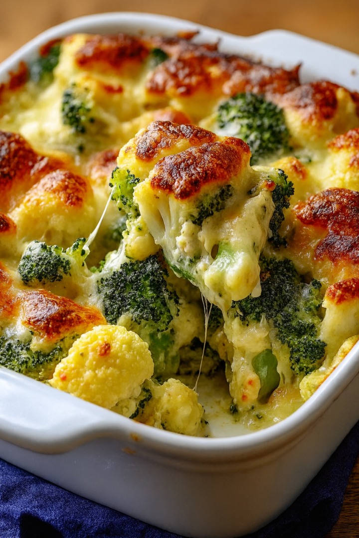 Cheesy Broccoli and Cauliflower Vegetable Bake for Cozy Nights – all ...